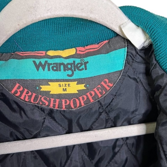 VTG WRANGLER BRUSH POPPER Rare Western Bomber Jacket - Picture 16 of 16